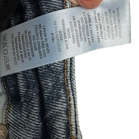 Good American Good Waist Good Crop Jeans Distressed Medium Wash Size 6 - Picture 13 of 15